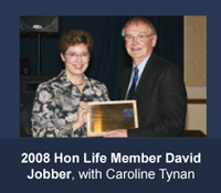 2008 Honorary Life Member David Jobber with Caroline Tynan
