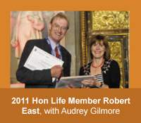 2011 Honorary Life Member Robert East with Audrey GIlmore