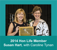 2014 Honorary Life Member Susan Hart with Caroline Tynan