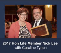 2017 Honorary Life Member Nick Lee with Caroline Tynan