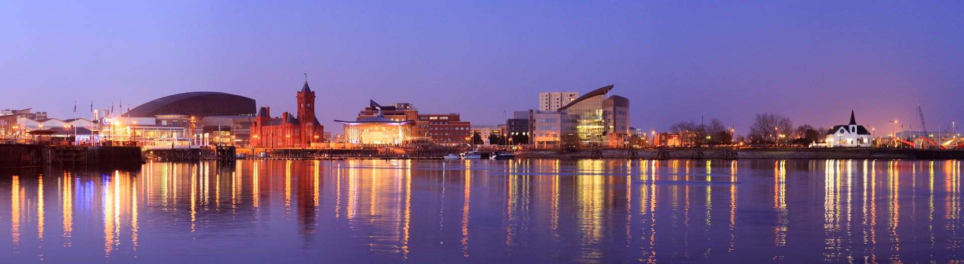 AM2024 Cardiff Bay night time view